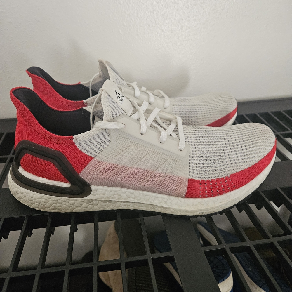 Adidas Red and White Running Shoes